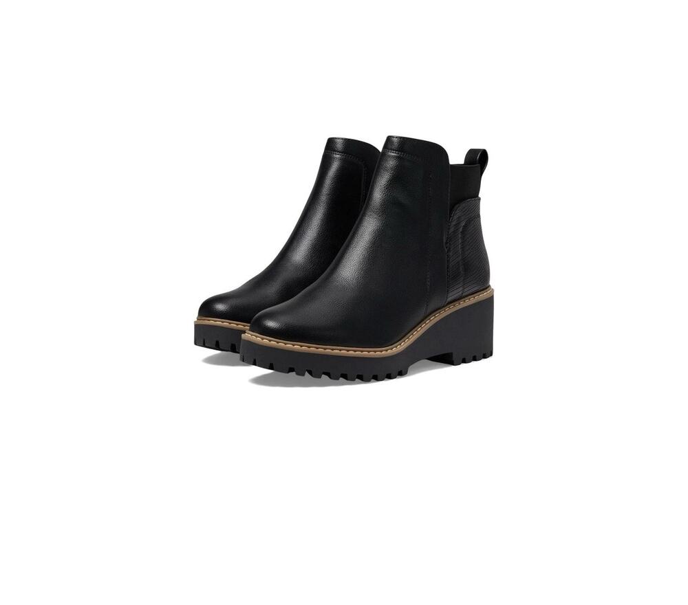 DV BY DOLCE VITA RIELLE LUG SOLE CHELSEA BOOT WOMEN BLACK EXOTIC SIZE 9 M